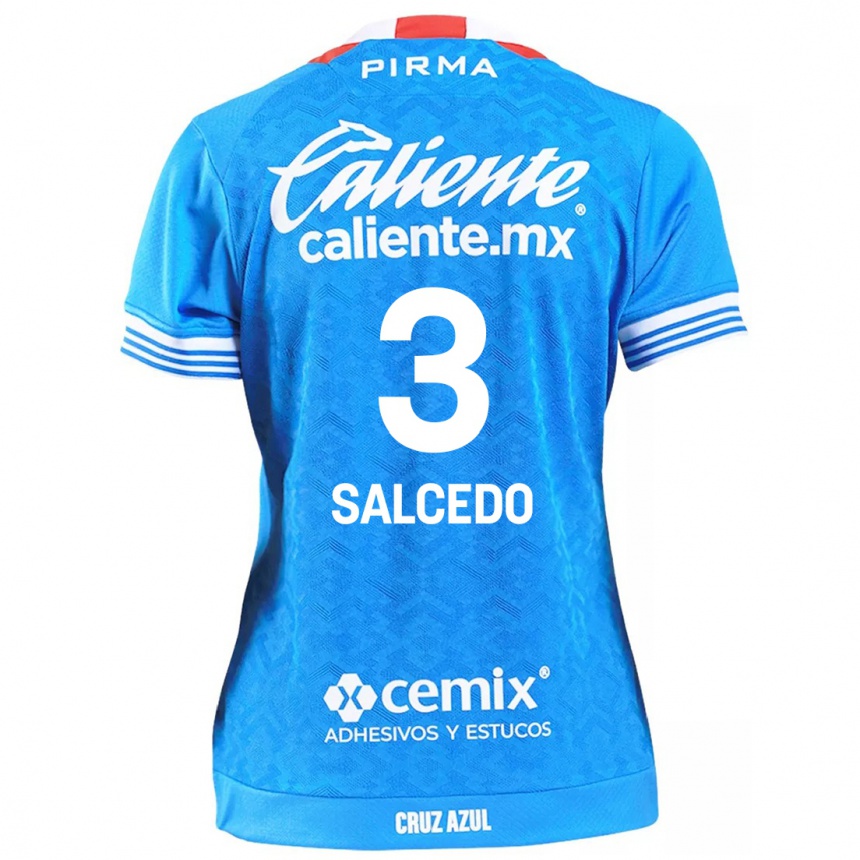 Enfant Football Maillot Carlos Salcedo #3 Bleu Ciel Tenues Domicile 2024/25