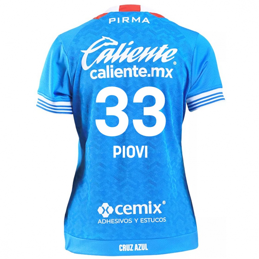 Enfant Football Maillot Gonzalo Piovi #33 Bleu Ciel Tenues Domicile 2024/25