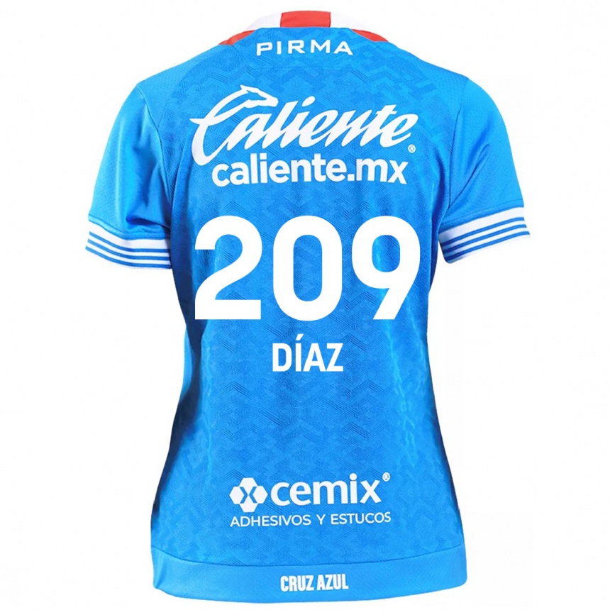 Enfant Football Maillot Josué Díaz #209 Bleu Ciel Tenues Domicile 2024/25