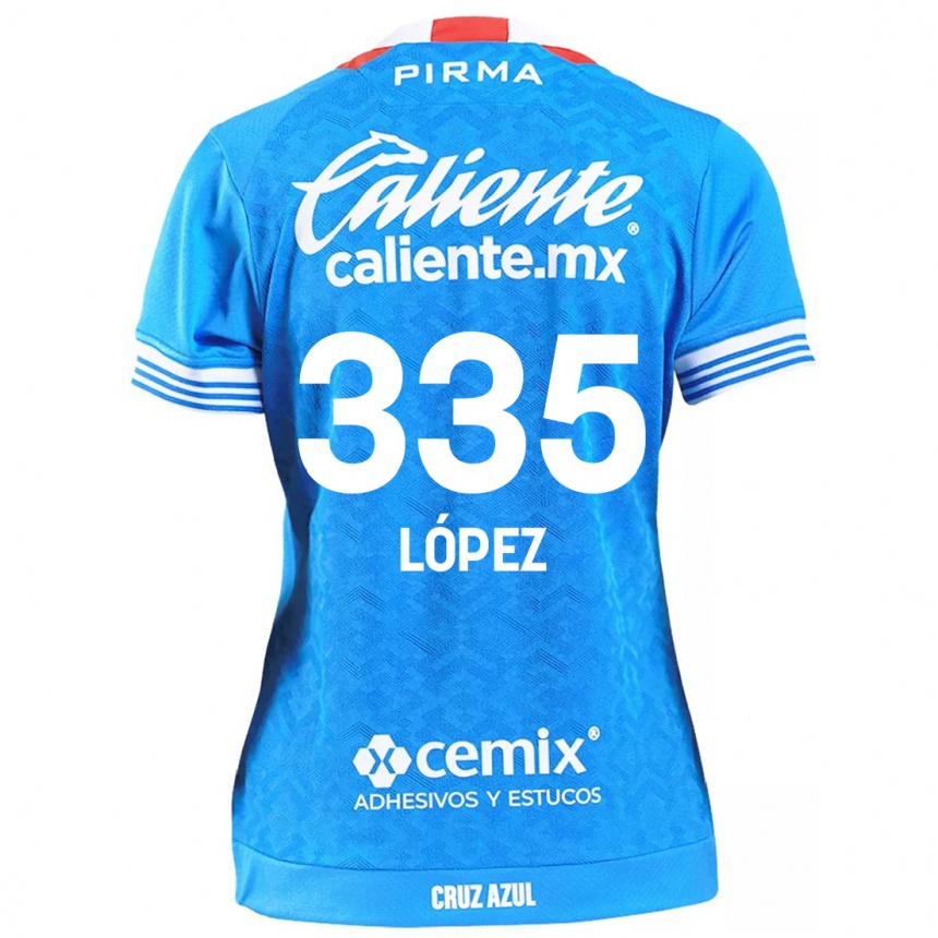 Enfant Football Maillot Alfredo López #335 Bleu Ciel Tenues Domicile 2024/25