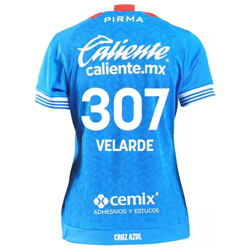 Enfant Football Maillot Juan Velarde #307 Bleu Ciel Tenues Domicile 2024/25