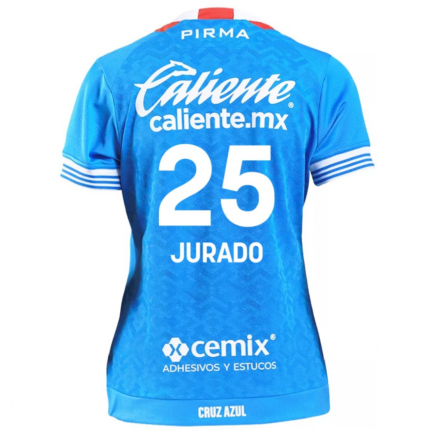 Enfant Football Maillot Sebastián Jurado #25 Bleu Ciel Tenues Domicile 2024/25