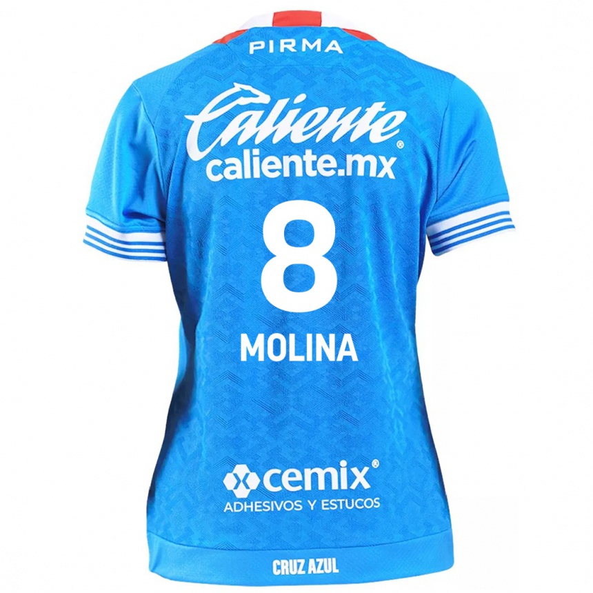 Enfant Football Maillot Dalia Molina #8 Bleu Ciel Tenues Domicile 2024/25