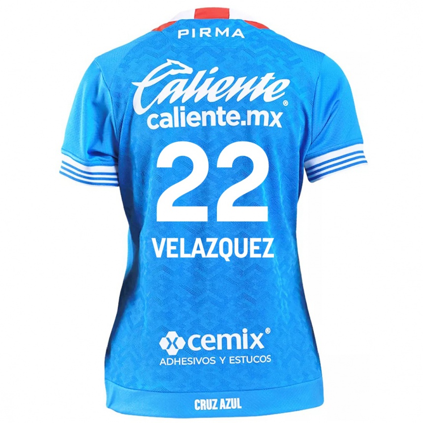 Enfant Football Maillot Hireri Velazquez #22 Bleu Ciel Tenues Domicile 2024/25