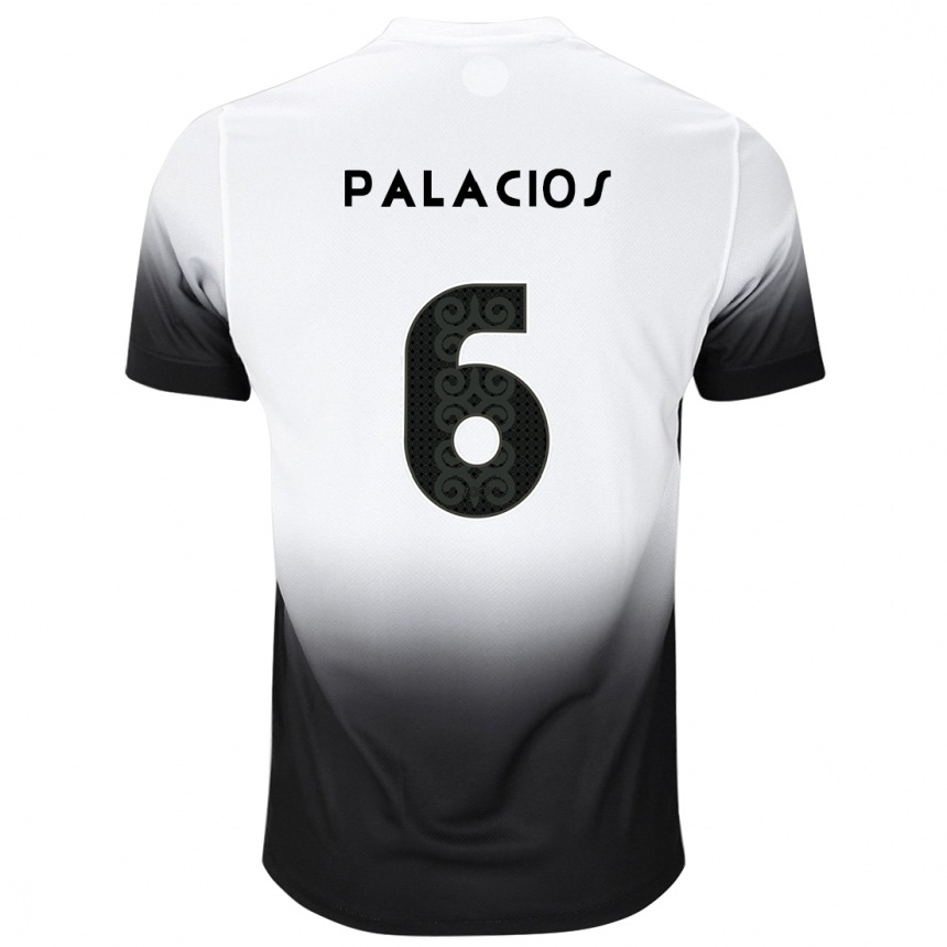 Enfant Football Maillot Diego Palacios #6 Blanc Noir Tenues Domicile 2024/25