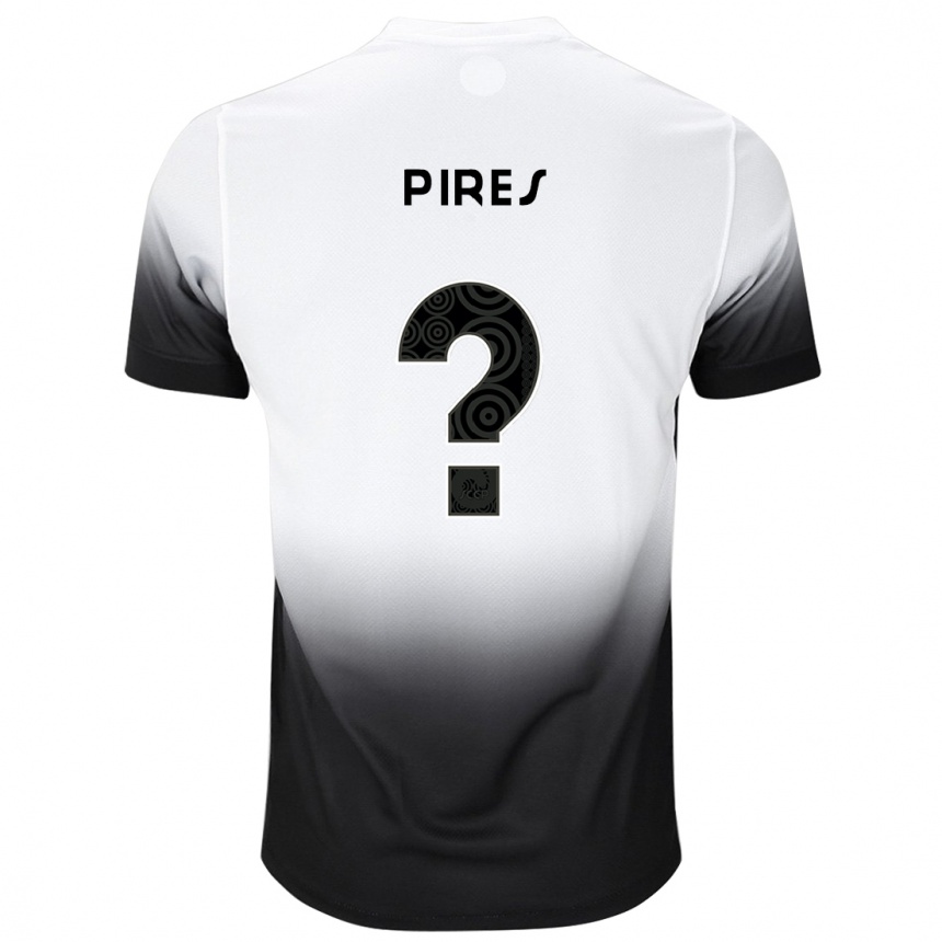 Enfant Football Maillot Guilherme Pires #0 Blanc Noir Tenues Domicile 2024/25