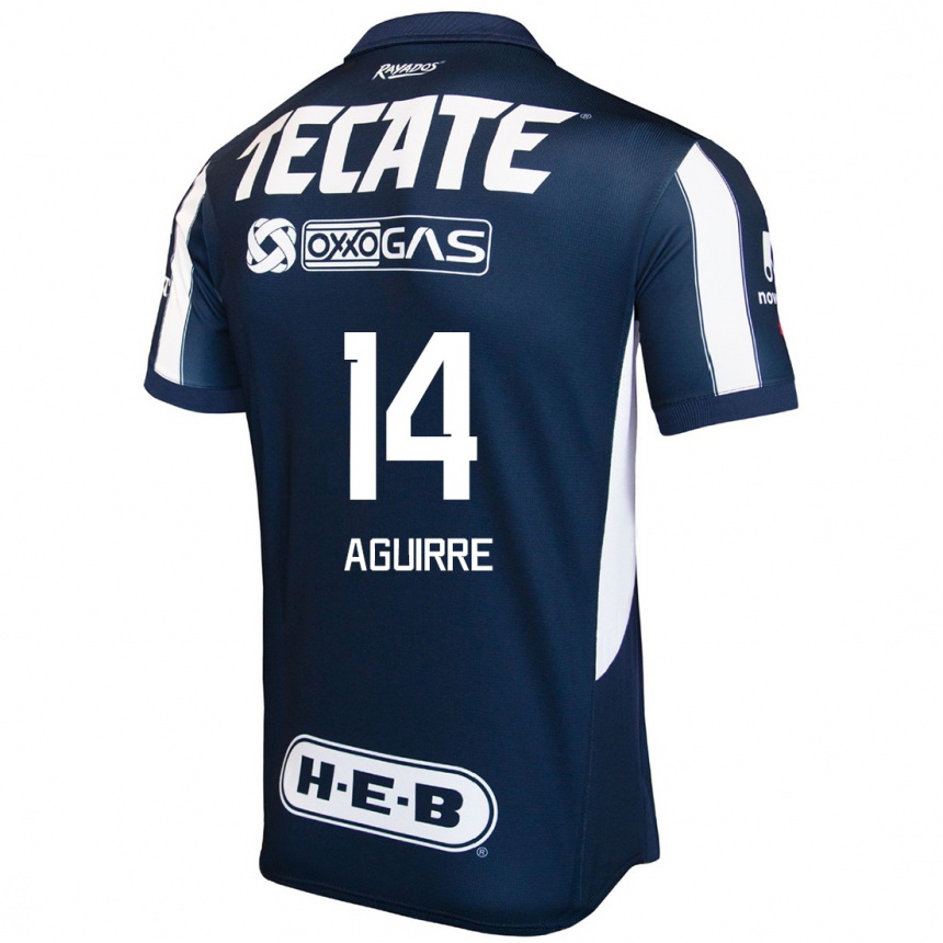 Enfant Football Maillot Érick Aguirre #14 Bleu Rouge Blanc Tenues Domicile 2024/25