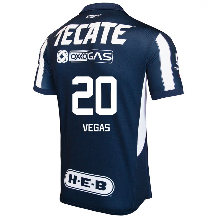 Enfant Football Maillot Sebastián Vegas #20 Bleu Rouge Blanc Tenues Domicile 2024/25