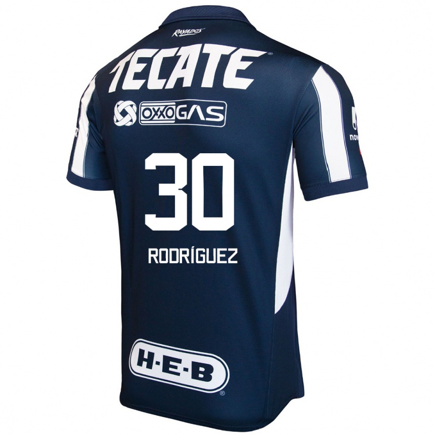 Enfant Football Maillot Jorge Rodríguez #30 Bleu Rouge Blanc Tenues Domicile 2024/25