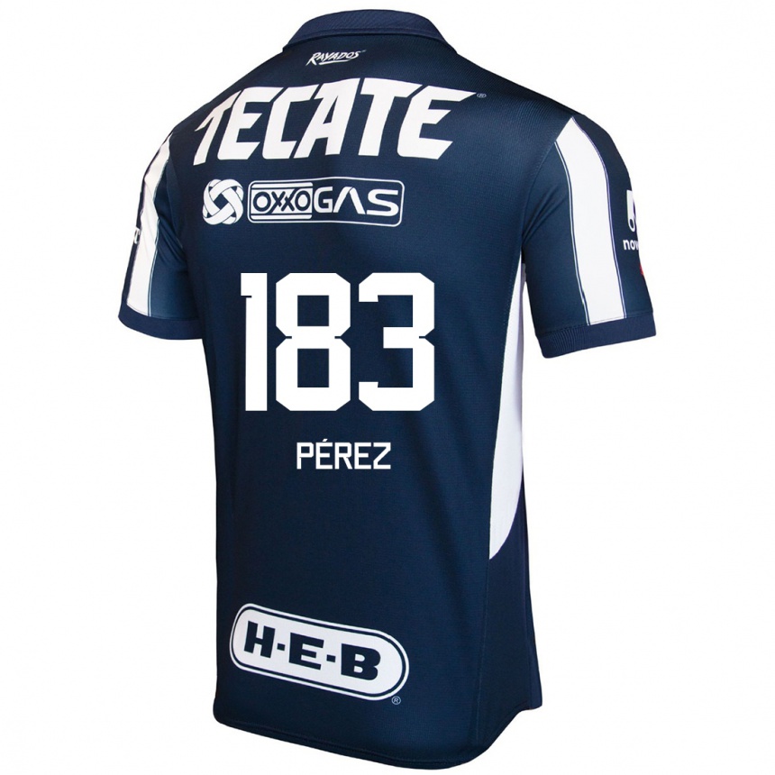 Enfant Football Maillot Santiago Pérez #183 Bleu Rouge Blanc Tenues Domicile 2024/25