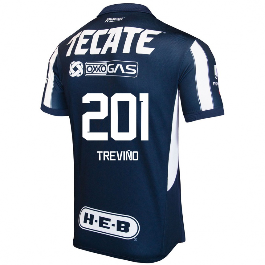 Enfant Football Maillot José Treviño #201 Bleu Rouge Blanc Tenues Domicile 2024/25