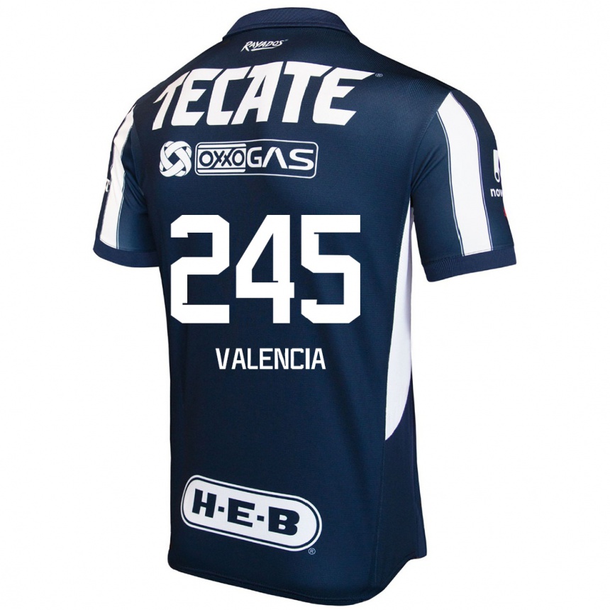 Enfant Football Maillot Cristian Valencia #245 Bleu Rouge Blanc Tenues Domicile 2024/25