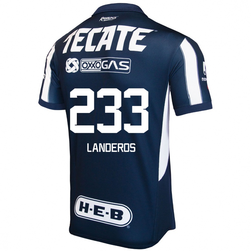 Enfant Football Maillot Jorge Landeros #233 Bleu Rouge Blanc Tenues Domicile 2024/25