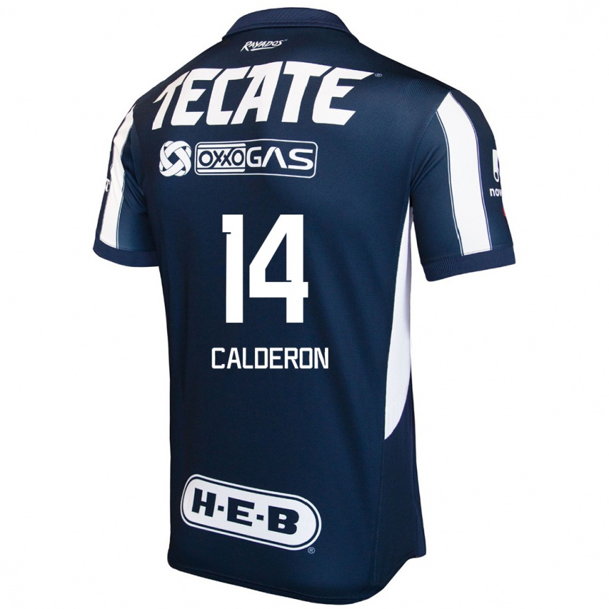 Enfant Football Maillot Alejandra Calderon #14 Bleu Rouge Blanc Tenues Domicile 2024/25