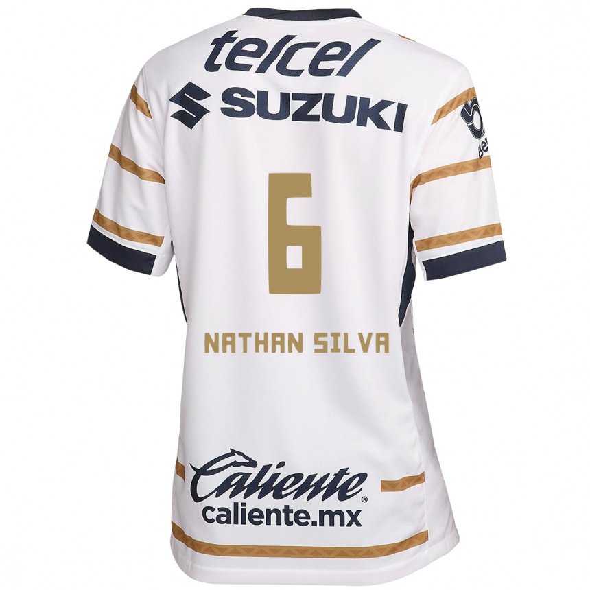 Enfant Football Maillot Nathan Silva #6 Obsidienne Blanche Tenues Domicile 2024/25