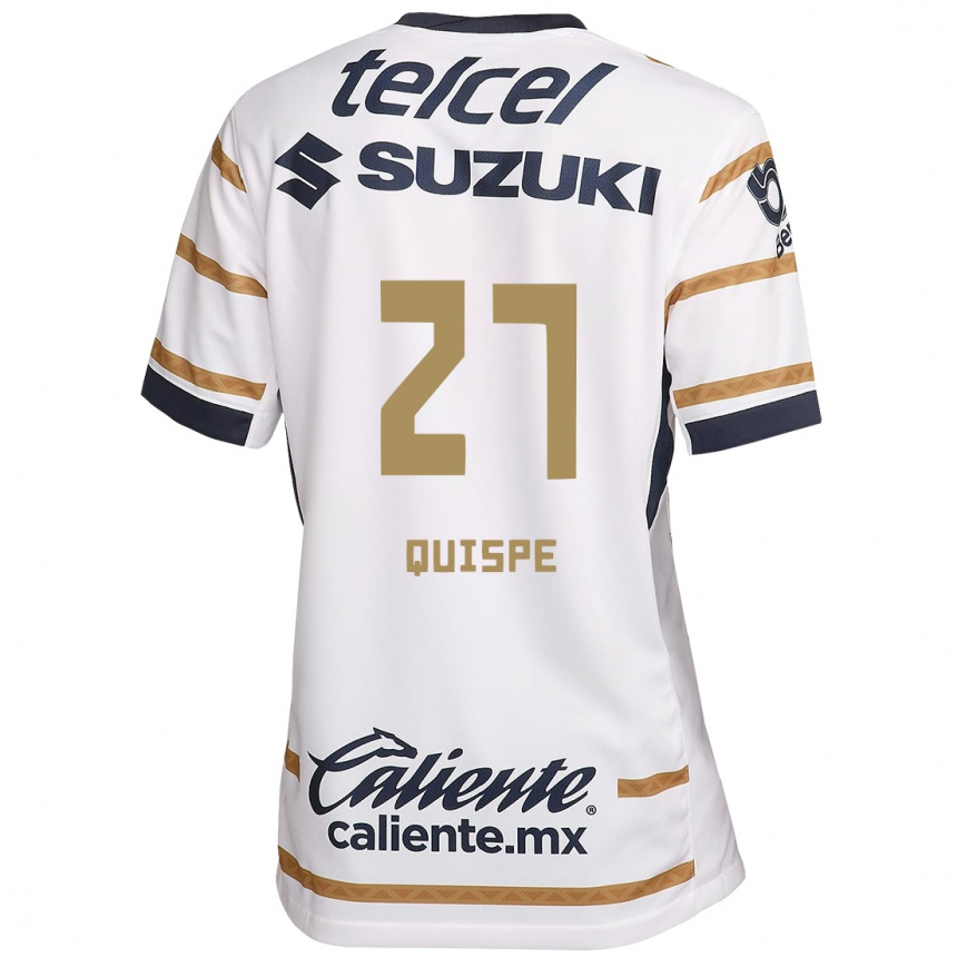 Enfant Football Maillot Piero Quispe #27 Obsidienne Blanche Tenues Domicile 2024/25