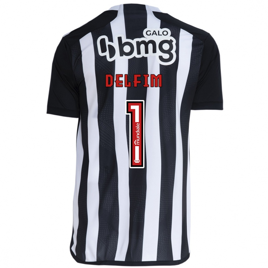 Enfant Football Maillot Gabriel Delfim #1 Blanc Noir Tenues Domicile 2024/25