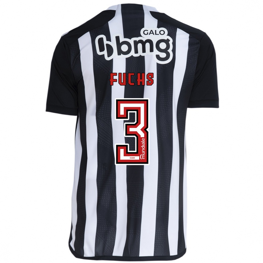 Enfant Football Maillot Bruno Fuchs #3 Blanc Noir Tenues Domicile 2024/25