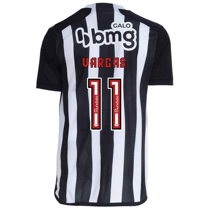 Enfant Football Maillot Eduardo Vargas #11 Blanc Noir Tenues Domicile 2024/25