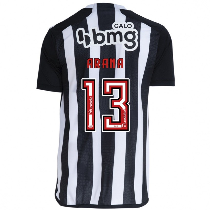 Enfant Football Maillot Guilherme Arana #13 Blanc Noir Tenues Domicile 2024/25