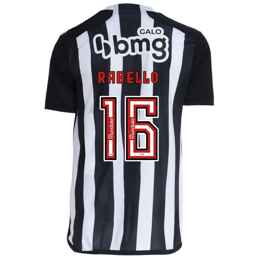 Enfant Football Maillot Igor Rabello #16 Blanc Noir Tenues Domicile 2024/25