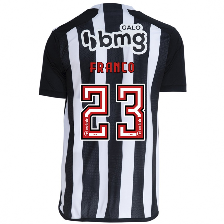 Enfant Football Maillot Alan Franco #23 Blanc Noir Tenues Domicile 2024/25