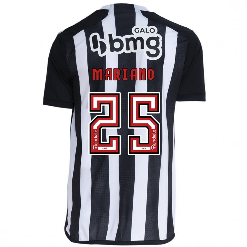 Enfant Football Maillot Mariano #25 Blanc Noir Tenues Domicile 2024/25