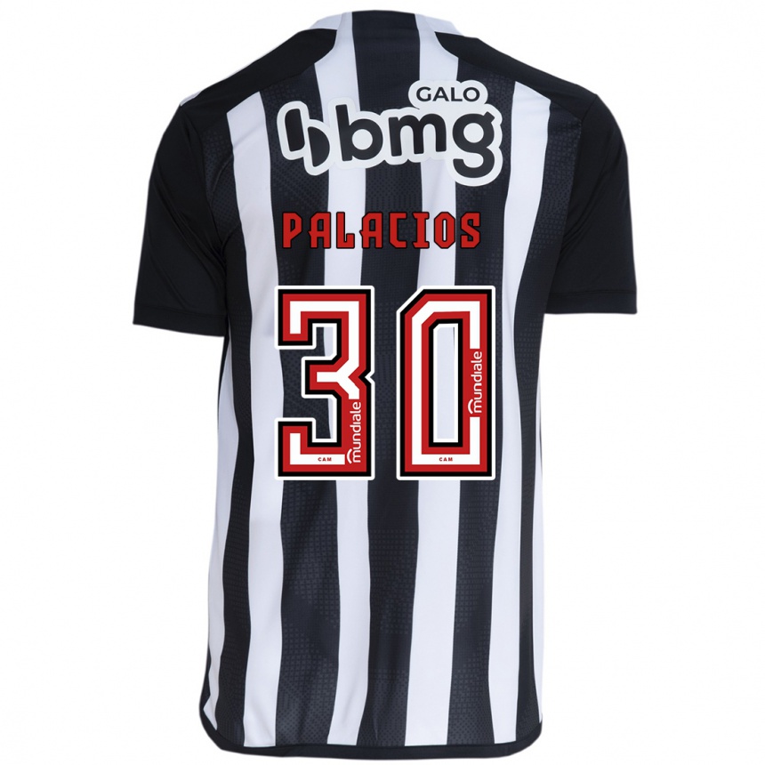 Enfant Football Maillot Brahian Palacios #30 Blanc Noir Tenues Domicile 2024/25