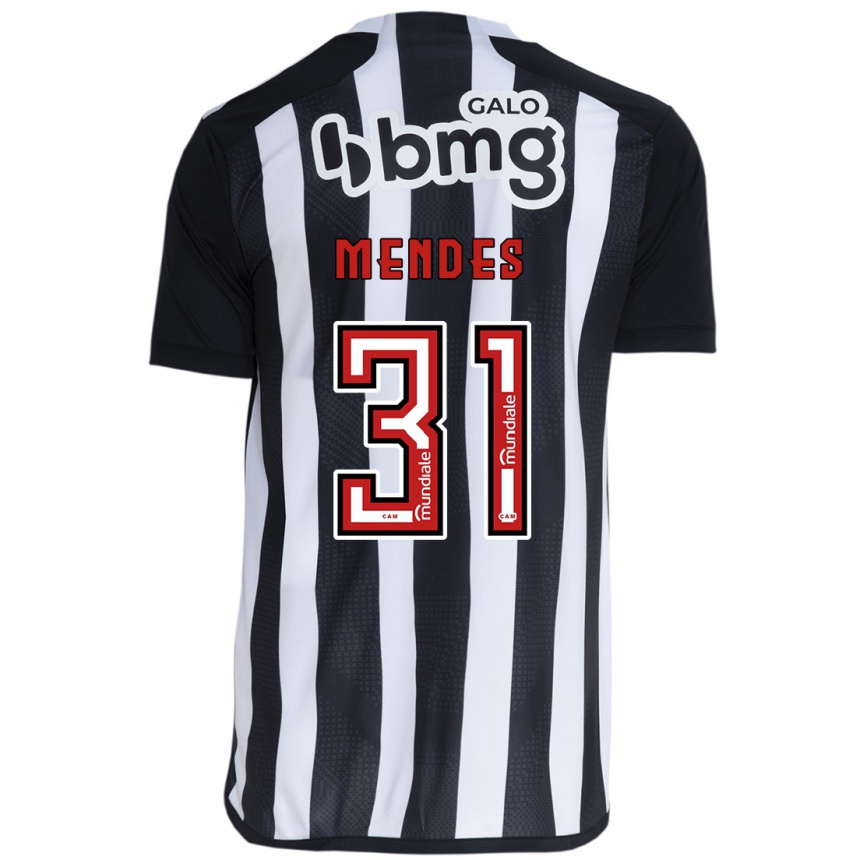 Enfant Football Maillot Matheus Mendes #31 Blanc Noir Tenues Domicile 2024/25