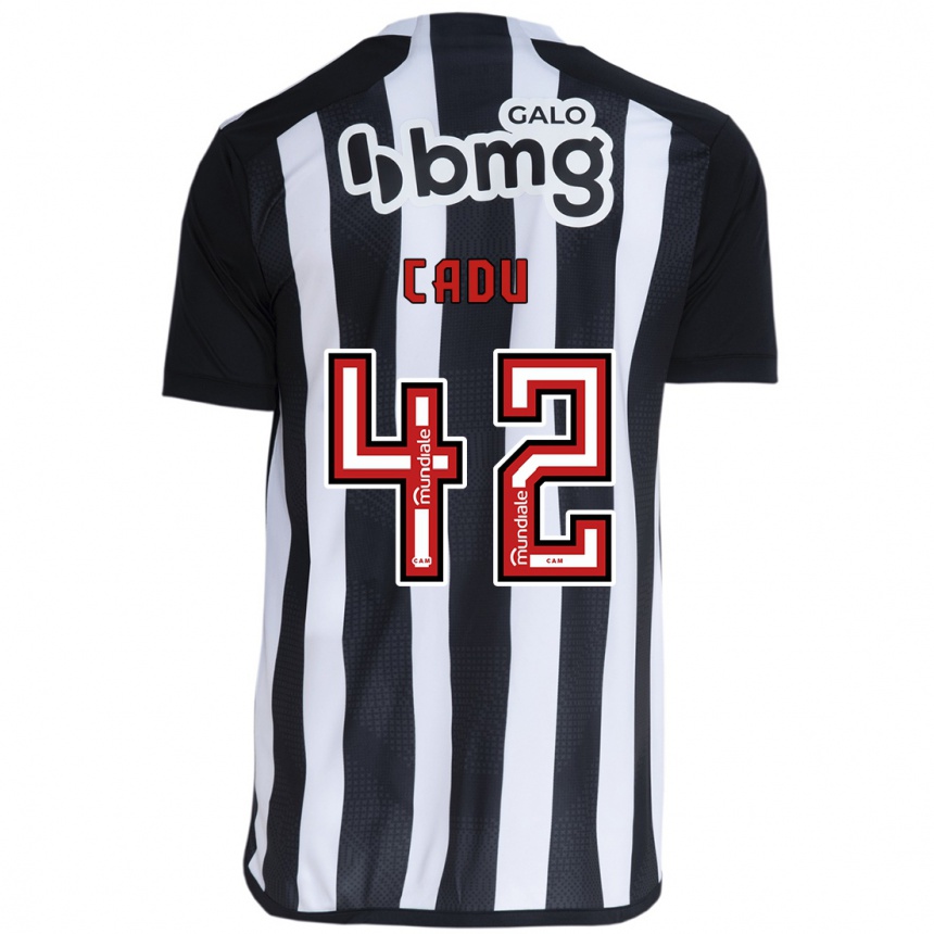 Enfant Football Maillot Cadu #42 Blanc Noir Tenues Domicile 2024/25