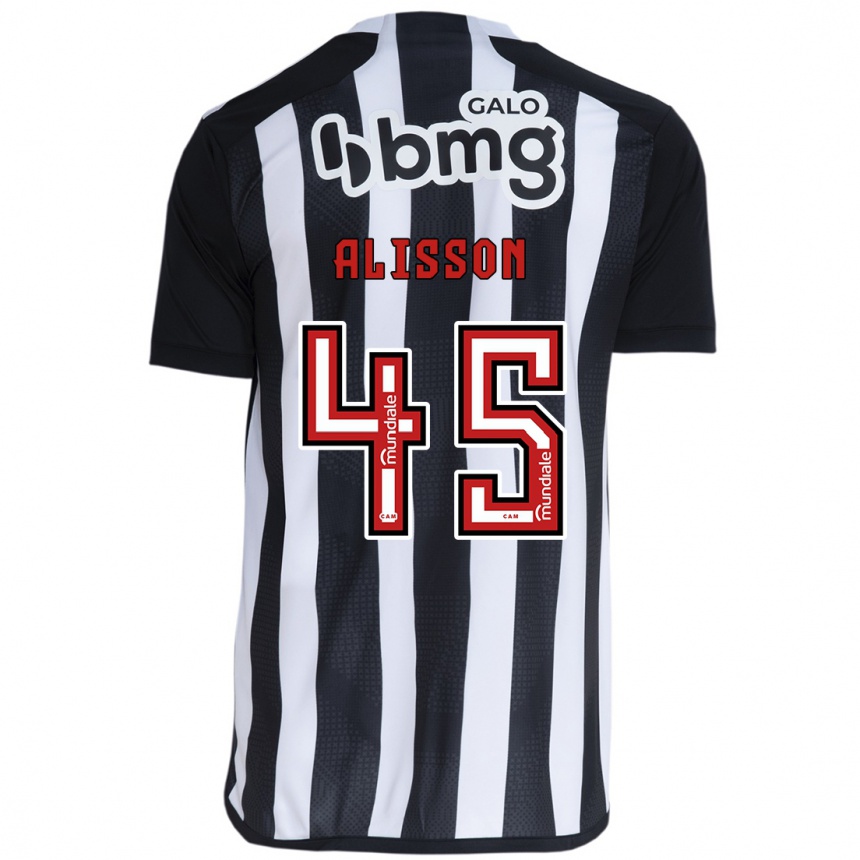 Enfant Football Maillot Alisson #45 Blanc Noir Tenues Domicile 2024/25