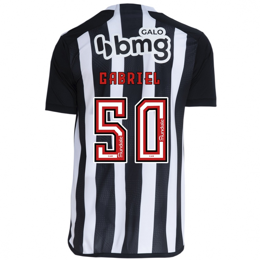 Enfant Football Maillot Vitor Gabriel #50 Blanc Noir Tenues Domicile 2024/25