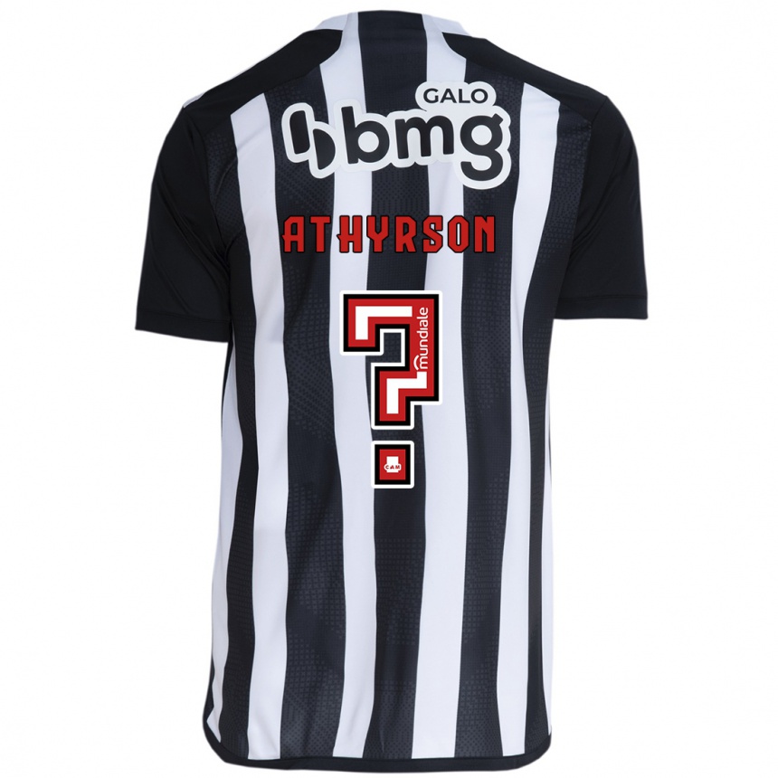 Enfant Football Maillot Athyrson #0 Blanc Noir Tenues Domicile 2024/25