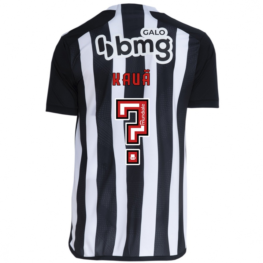 Enfant Football Maillot David Kauã #0 Blanc Noir Tenues Domicile 2024/25