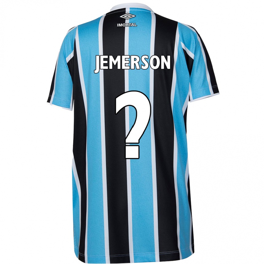 Enfant Football Maillot Jemerson #0 Bleu Noir Blanc Tenues Domicile 2024/25