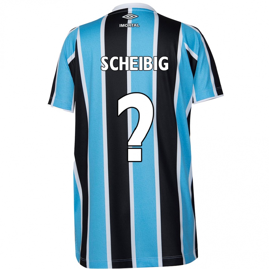 Enfant Football Maillot Felipe Scheibig #0 Bleu Noir Blanc Tenues Domicile 2024/25