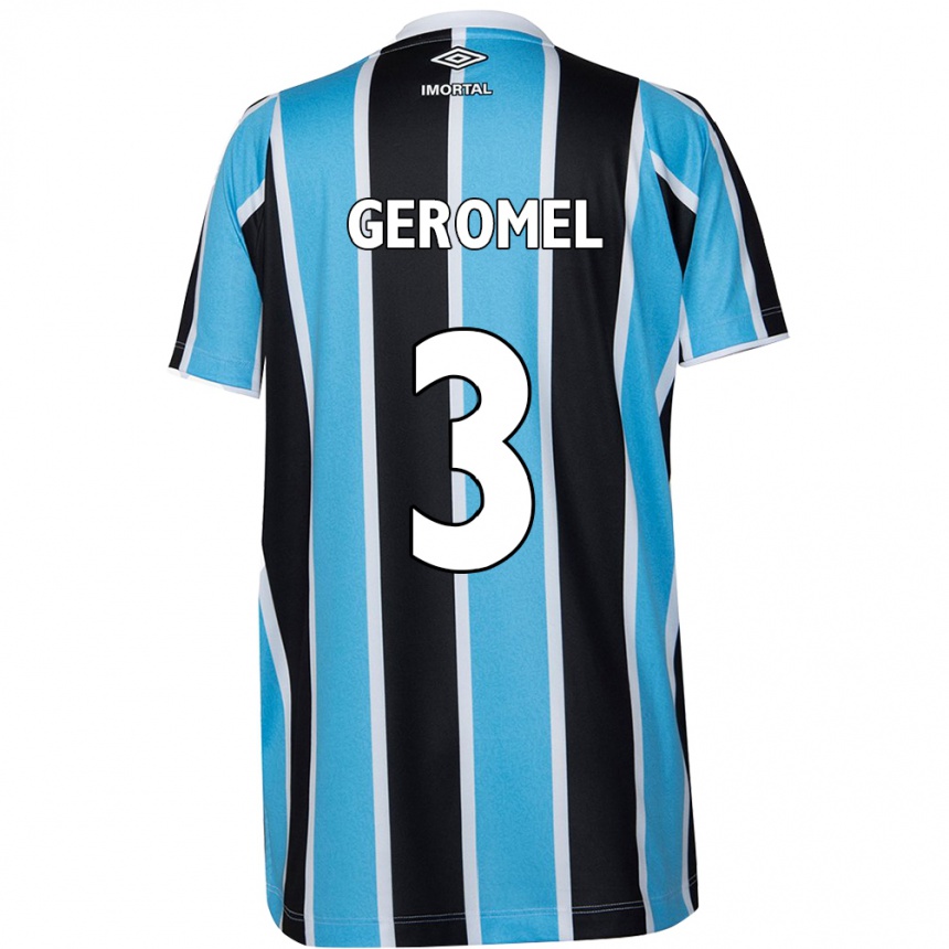 Enfant Football Maillot Pedro Geromel #3 Bleu Noir Blanc Tenues Domicile 2024/25