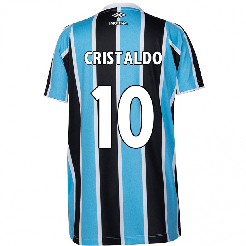 Enfant Football Maillot Franco Cristaldo #10 Bleu Noir Blanc Tenues Domicile 2024/25