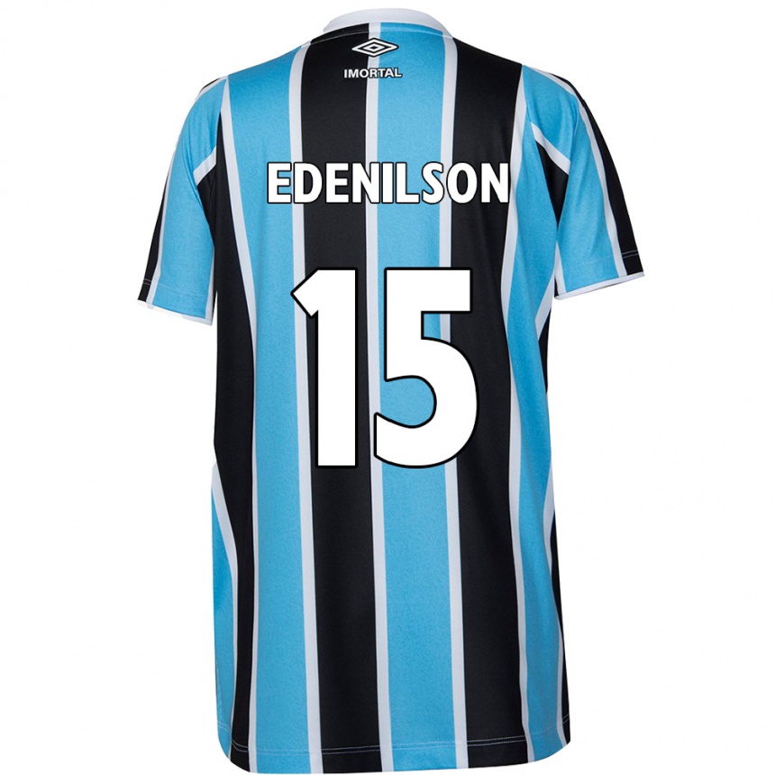 Enfant Football Maillot Edenilson #15 Bleu Noir Blanc Tenues Domicile 2024/25