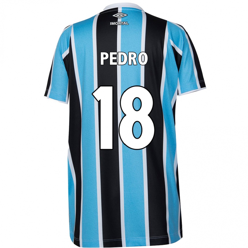 Enfant Football Maillot João Pedro #18 Bleu Noir Blanc Tenues Domicile 2024/25