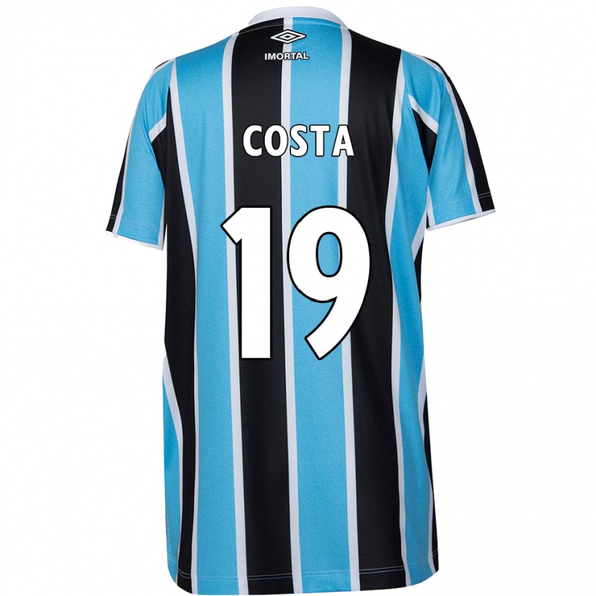 Enfant Football Maillot Diego Costa #19 Bleu Noir Blanc Tenues Domicile 2024/25