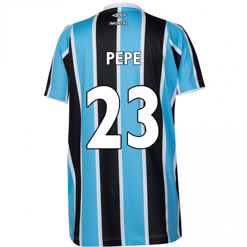 Enfant Football Maillot Pepê #23 Bleu Noir Blanc Tenues Domicile 2024/25