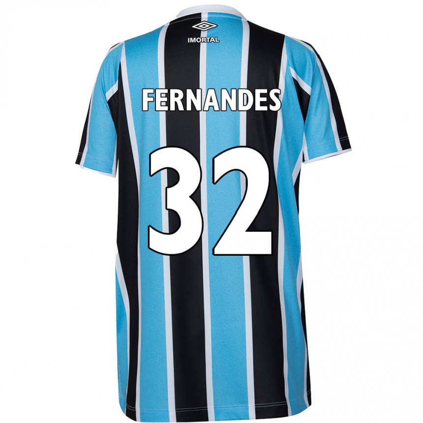 Enfant Football Maillot Nathan Fernandes #32 Bleu Noir Blanc Tenues Domicile 2024/25