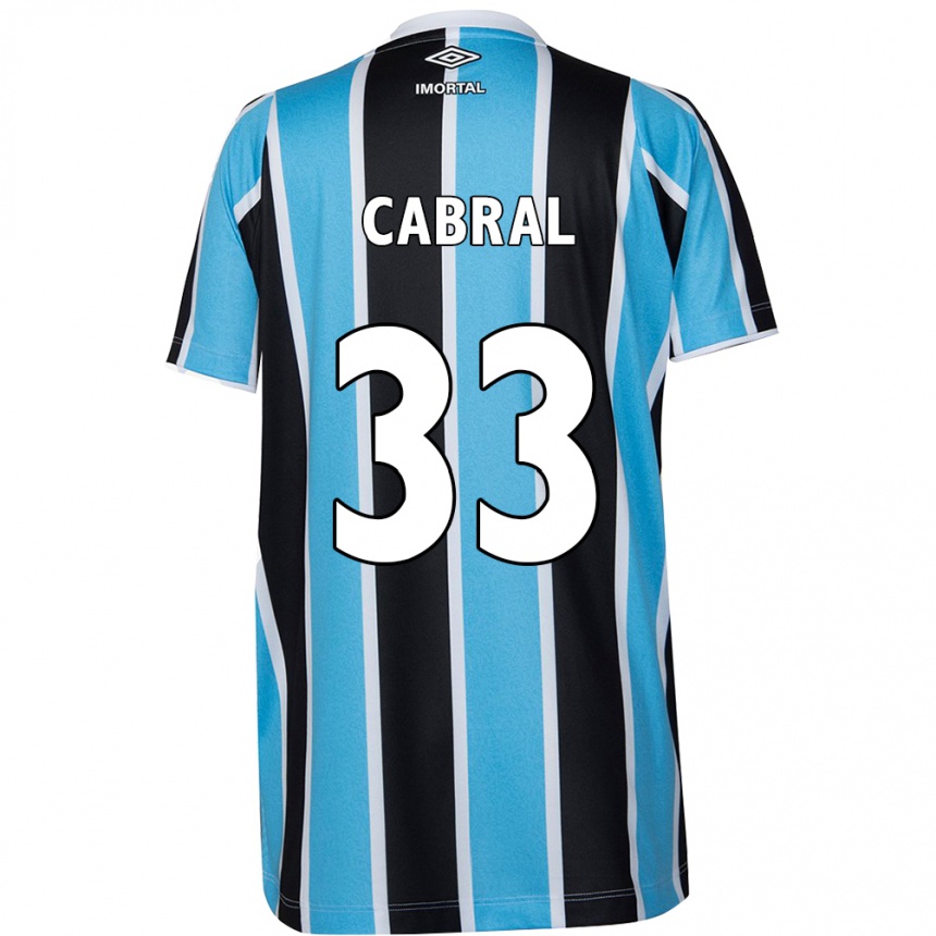 Enfant Football Maillot Rafael Cabral #33 Bleu Noir Blanc Tenues Domicile 2024/25