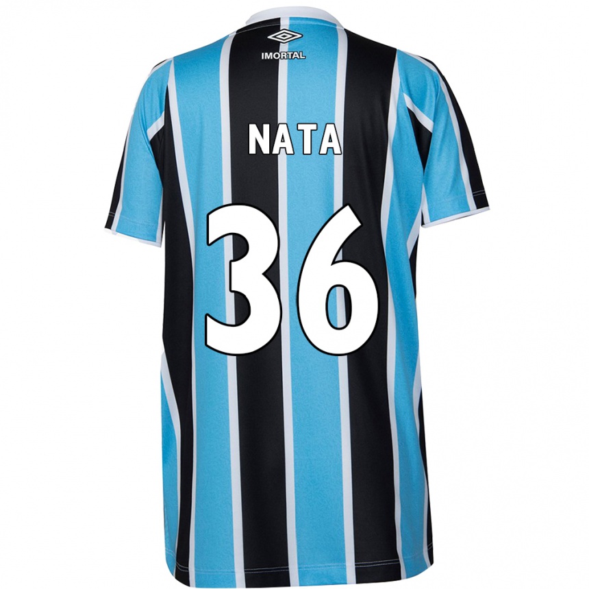 Enfant Football Maillot Natã #36 Bleu Noir Blanc Tenues Domicile 2024/25