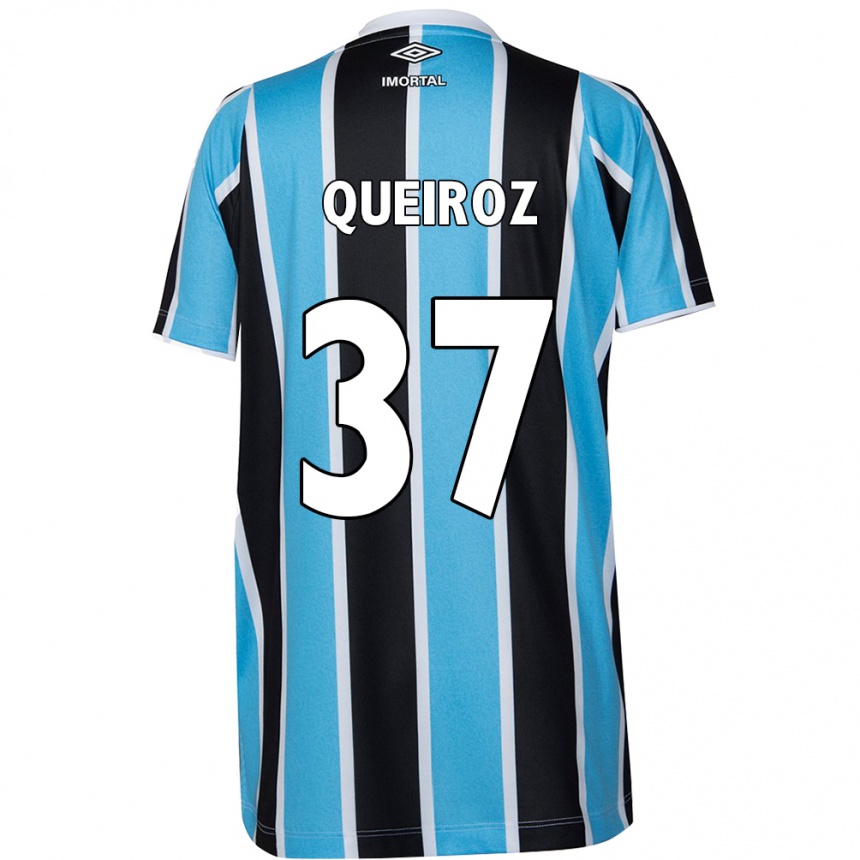 Enfant Football Maillot Du Queiroz #37 Bleu Noir Blanc Tenues Domicile 2024/25