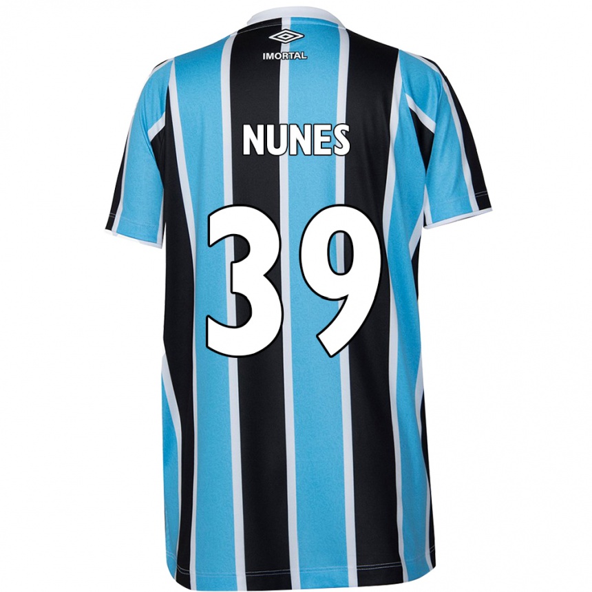 Enfant Football Maillot Gustavo Gomes #39 Bleu Noir Blanc Tenues Domicile 2024/25