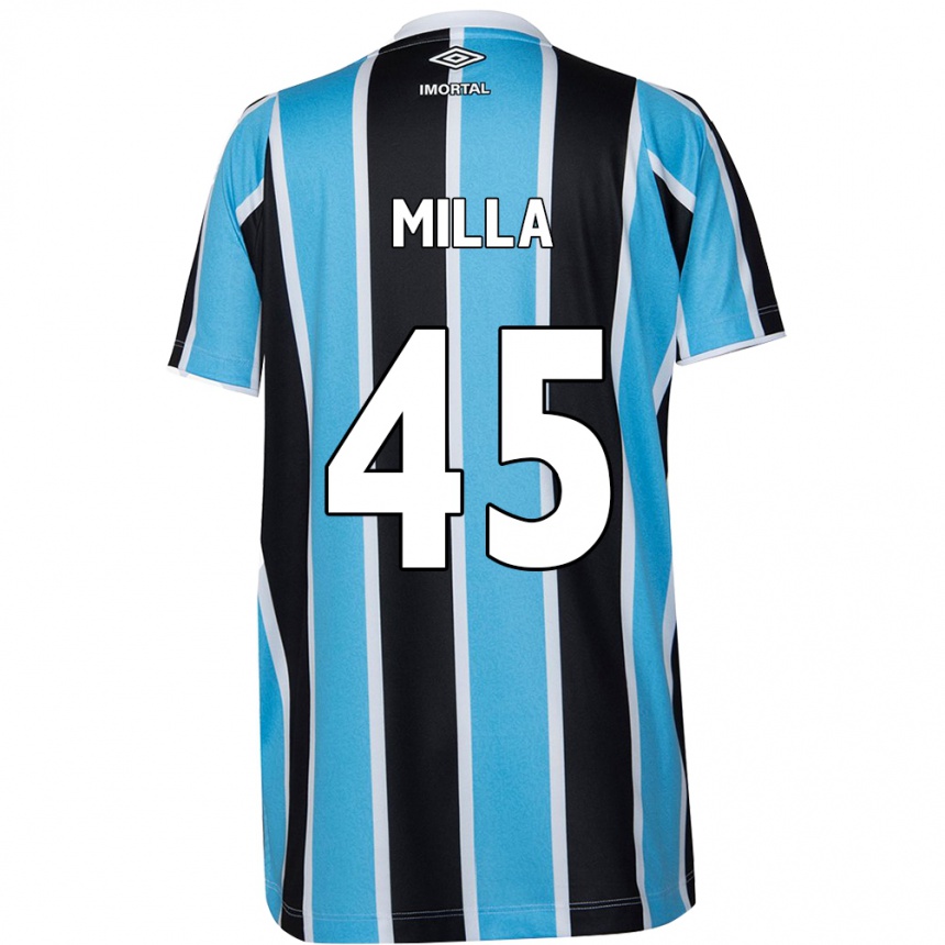 Enfant Football Maillot Lucas Milla #45 Bleu Noir Blanc Tenues Domicile 2024/25