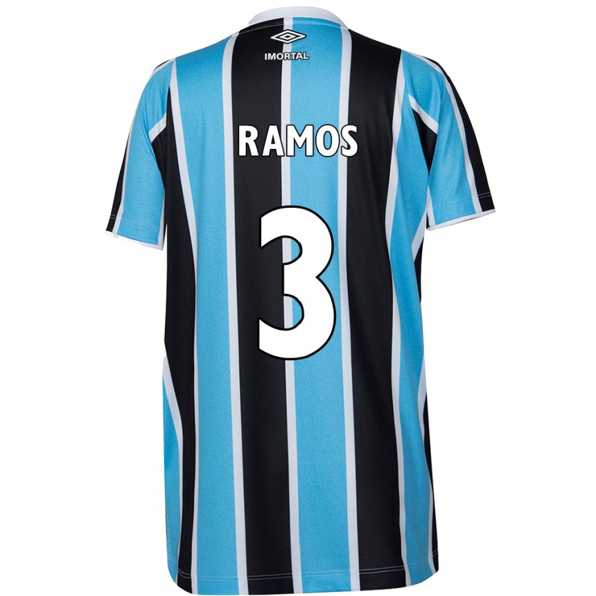 Enfant Football Maillot João Ramos #3 Bleu Noir Blanc Tenues Domicile 2024/25