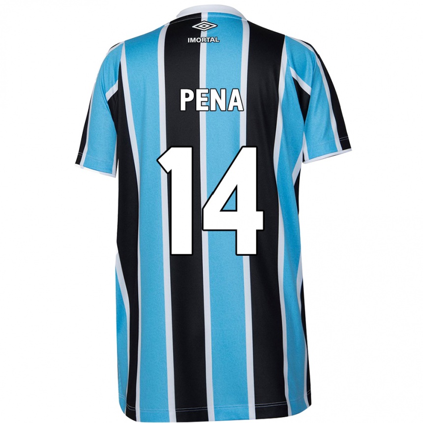 Enfant Football Maillot Jessica Peña #14 Bleu Noir Blanc Tenues Domicile 2024/25